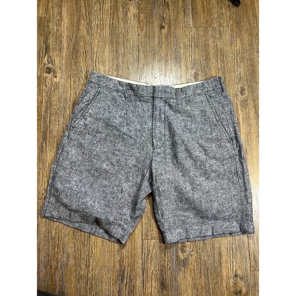 J Crew Gramercy Shorts Mens 33 Gray Linen Cotton Blend Casual Summer Lightweight - Picture 1 of 9